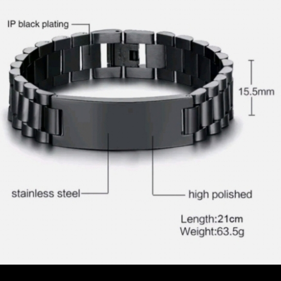 Black Stainless Steel link 'Gift to Son' Bracelet - Picture 9 of 12